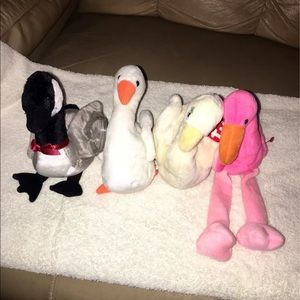 Ty Beanie Babies Loosy, Gracie, Goddess, Pinky.